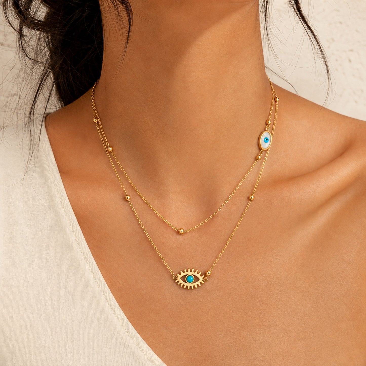 Amara Double Evil-Eye Necklace