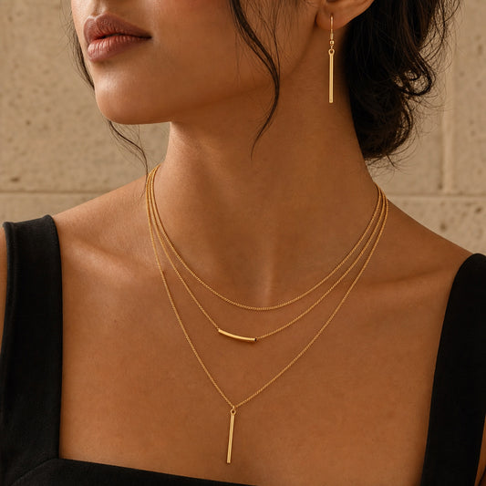Lyra Layered Bar Jewellery Set