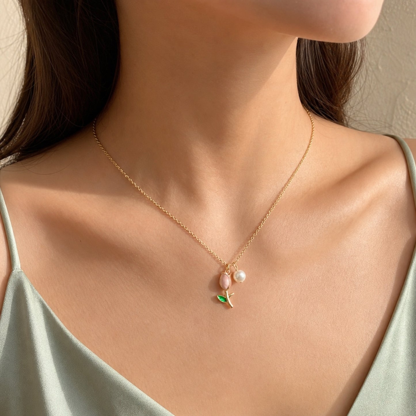 Rosalie Tulip Charm Necklace
