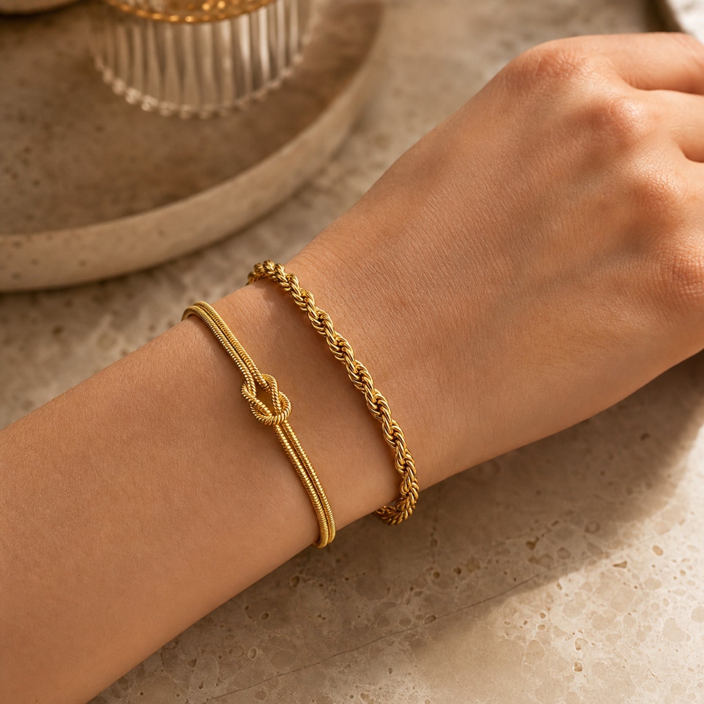 Sienna Knot & Rope Bracelet Duo