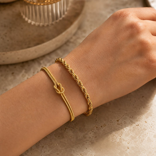 Sienna Knot & Rope Bracelet Duo