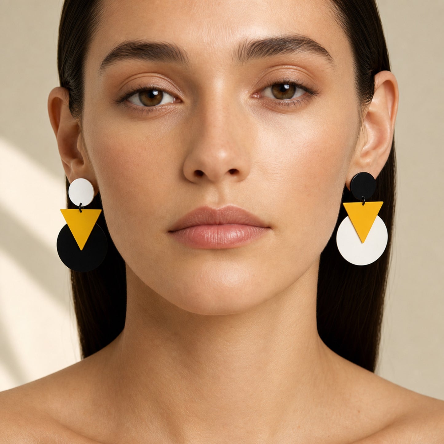 Mara Contrast Geometric Earrings