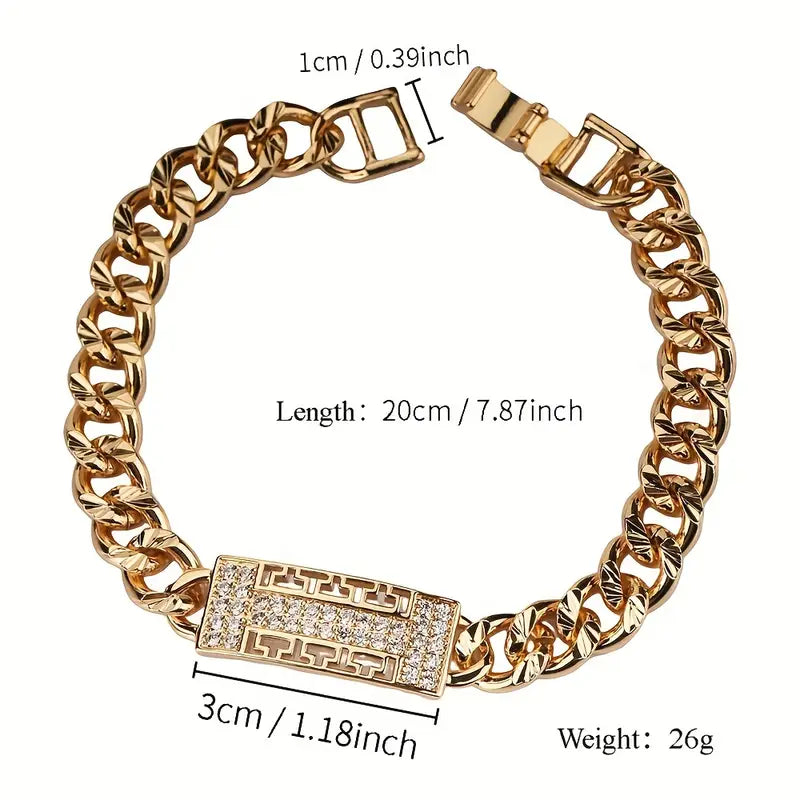 Gold Luxe Twist Bracelet with Crystal Accent